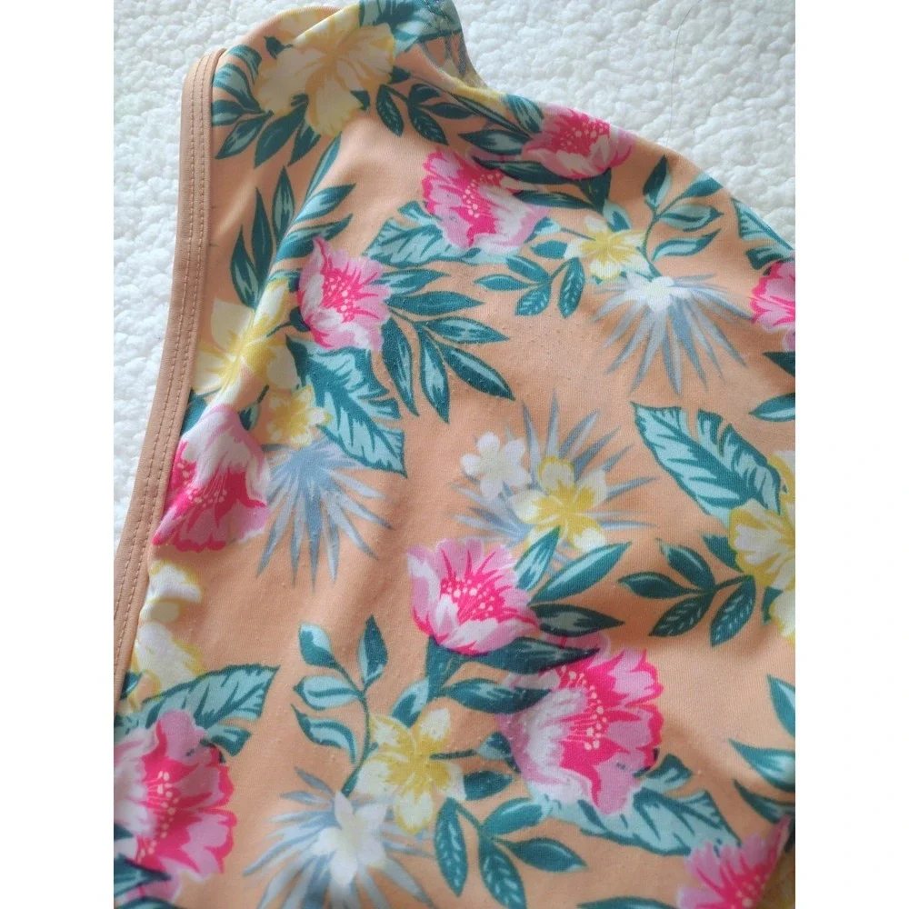 Art Class Swimsuit 2 pcs Set‎ Girl 14/16 Yellow Floral Tropical Beach Vacation
